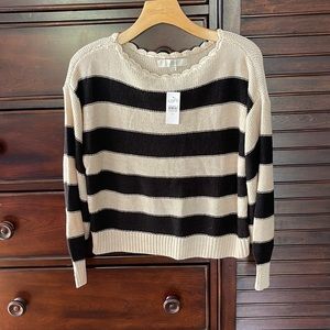 LOFT XS black and beige sweater